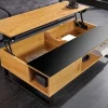 Riess-Ambiente Industrial Loft|Couchtische & Truhen > Höhenverstellbarer Couchtisch APARTMENT 110cm natur Eiche schwarz Metall Stauraum