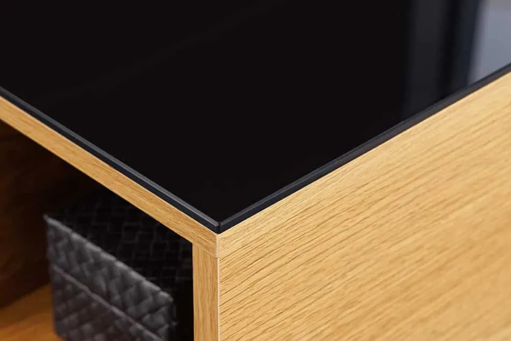 Riess-Ambiente Industrial Loft|Couchtische & Truhen > Höhenverstellbarer Couchtisch APARTMENT 110cm natur Eiche schwarz Metall Stauraum