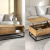 Riess-Ambiente Couchtische & Truhen|Mehr... > Höhenverstellbarer Couchtisch MAKASSAR FUNCTION 110cm natur cream finish Mangoholz massiv
