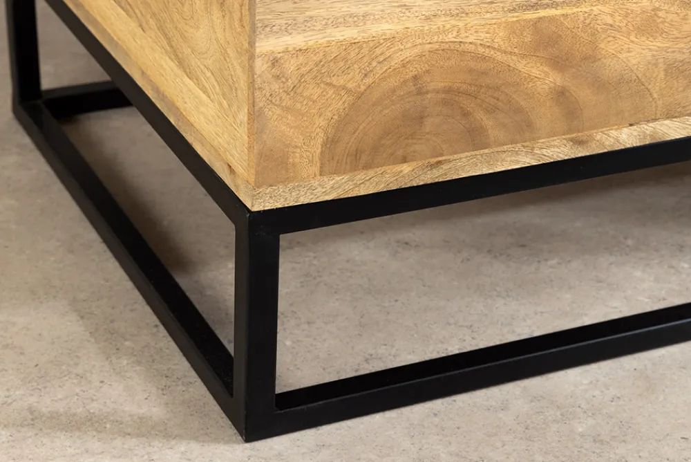 Riess-Ambiente Couchtische & Truhen|Mehr... > Höhenverstellbarer Couchtisch MAKASSAR FUNCTION 110cm natur cream finish Mangoholz massiv