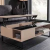 Riess-Ambiente Industrial Loft|Couchtische & Truhen > Höhenverstellbarer Couchtisch APARTMENT 110cm taupe greige schwarz Metall Stauraum