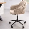 Riess-Ambiente Samt Möbel|Bürostühle > Höhenverstellbarer Design Bürostuhl EUPHORIA champagner greige Samt drehbar Ziersteppung