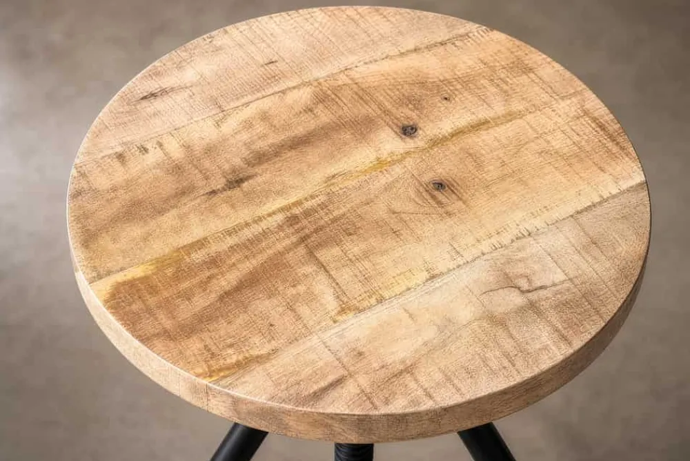 Riess-Ambiente Sitzhocker|Industrial Loft > Höhenverstellbarer Hocker FACTORY 60cm natur Mangoholz Metall Sitzhocker