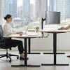 Riess-Ambiente Bürotische|Industrial Loft > Höhenverstellbarer Schreibtisch OAK DESK 160cm natur Eiche schwarz Metall