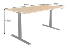 Riess-Ambiente Bürotische|Industrial Loft > Höhenverstellbarer Schreibtisch OAK DESK 160cm natur Eiche schwarz Metall
