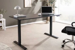 Riess-Ambiente Bürotische > Höhenverstellbarer Schreibtisch BLACK DESK 140cm anthrazit schwarzes Metallgestell