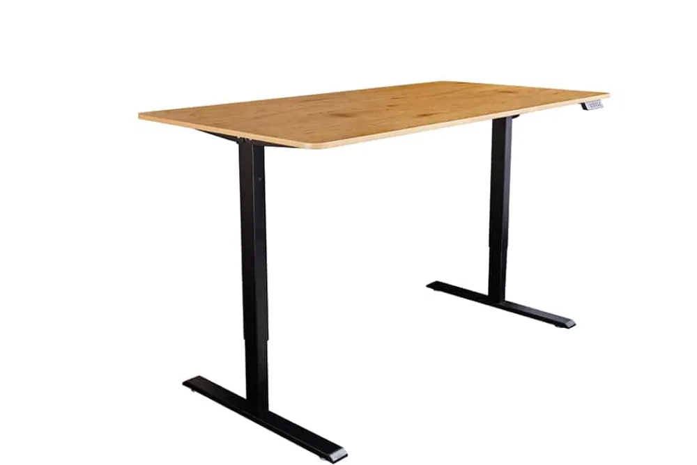Riess-Ambiente Bürotische|Industrial Loft > Höhenverstellbarer Schreibtisch OAK DESK 120cm natur Eiche schwarz Metall