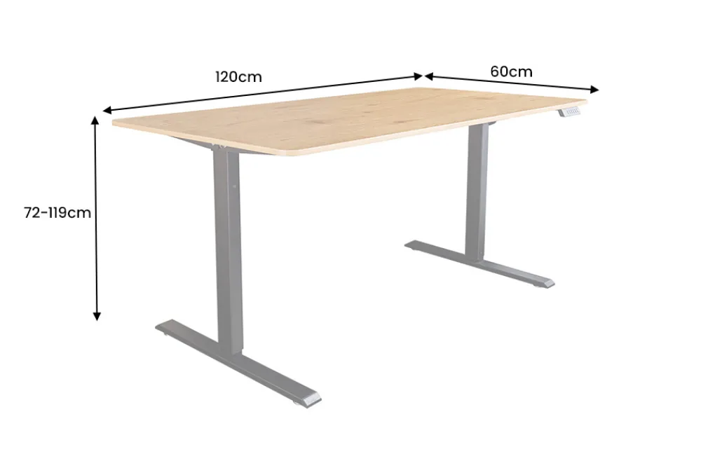 Riess-Ambiente Bürotische|Industrial Loft > Höhenverstellbarer Schreibtisch OAK DESK 120cm natur Eiche schwarz Metall