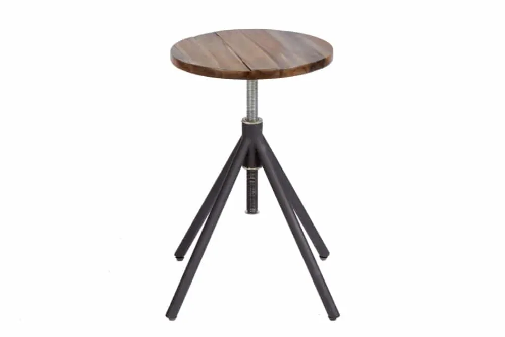 Riess-Ambiente Mehr...|Sitzhocker > Höhenverstellbarer Sitz Hocker FACTORY Akazie verwittert Industrial Design