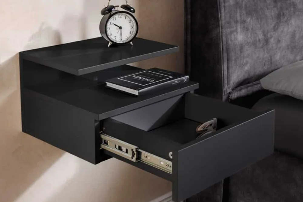 Riess-Ambiente Nachttische > Hängender Nachttisch FLOATING 35cm schwarz Regal mit Schublade