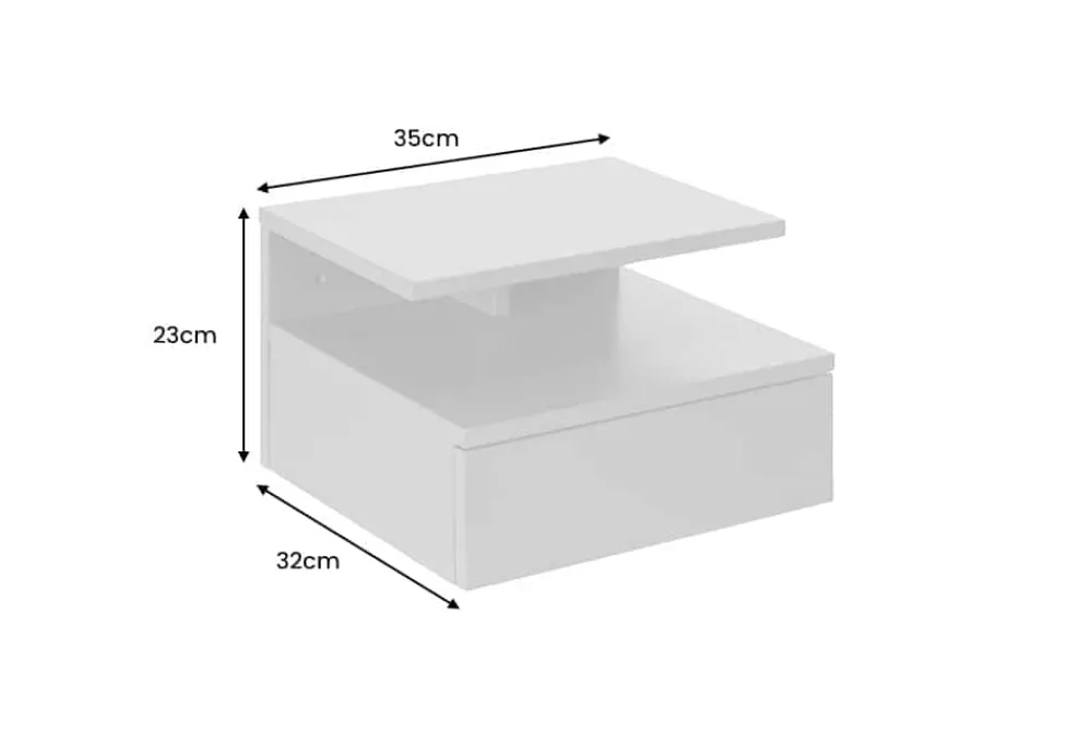 Riess-Ambiente Nachttische > Hängender Nachttisch FLOATING 35cm schwarz Regal mit Schublade