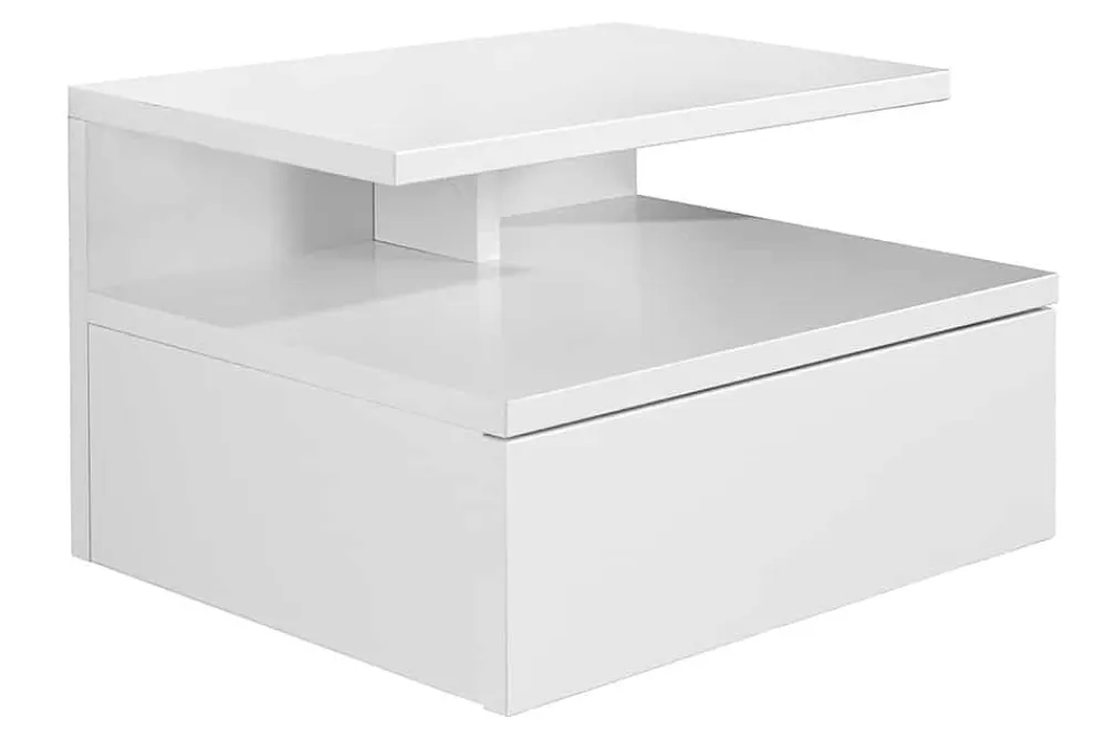 Riess-Ambiente Nachttische > Hängender Nachttisch FLOATING 35cm weiß Regal mit Schublade