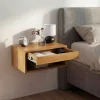 Riess-Ambiente Skandinavisch|Mehr... > Hängender Nachttisch PURE 50cm braun Mangoholz honey finish Wandregal Schublade