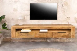 Riess-Ambiente Mehr...|Industrial Loft > Hängendes TV-Board IRON CRAFT 160cm natur Mango Massivholz drei Schubladen Lowboard