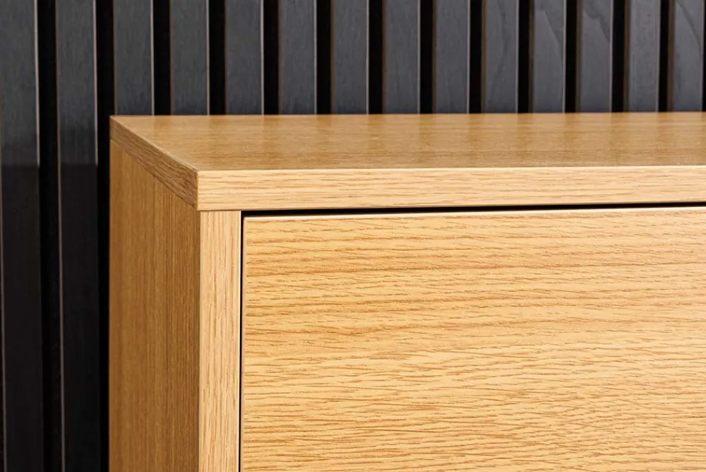 Riess-Ambiente Skandinavisch|Tv- & Lowboards > Hängendes TV-Board LOFT 200cm natur schwarz sieben Fächer mit Schublade