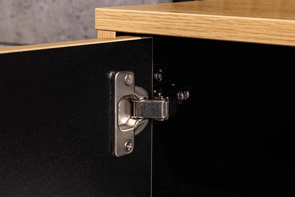 Riess-Ambiente Skandinavisch|Tv- & Lowboards > Hängendes TV-Board LOFT 200cm natur schwarz sieben Fächer mit Schublade