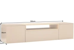 Riess-Ambiente Skandinavisch|Tv- & Lowboards > Hängendes TV-Board LOFT 160cm natur grau beige greige drei Fächer mit Schublade
