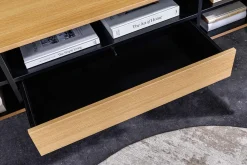 Riess-Ambiente Skandinavisch|Tv- & Lowboards > Hängendes TV-Board LOFT 150cm natur schwarz fünf Fächer mit Schublade