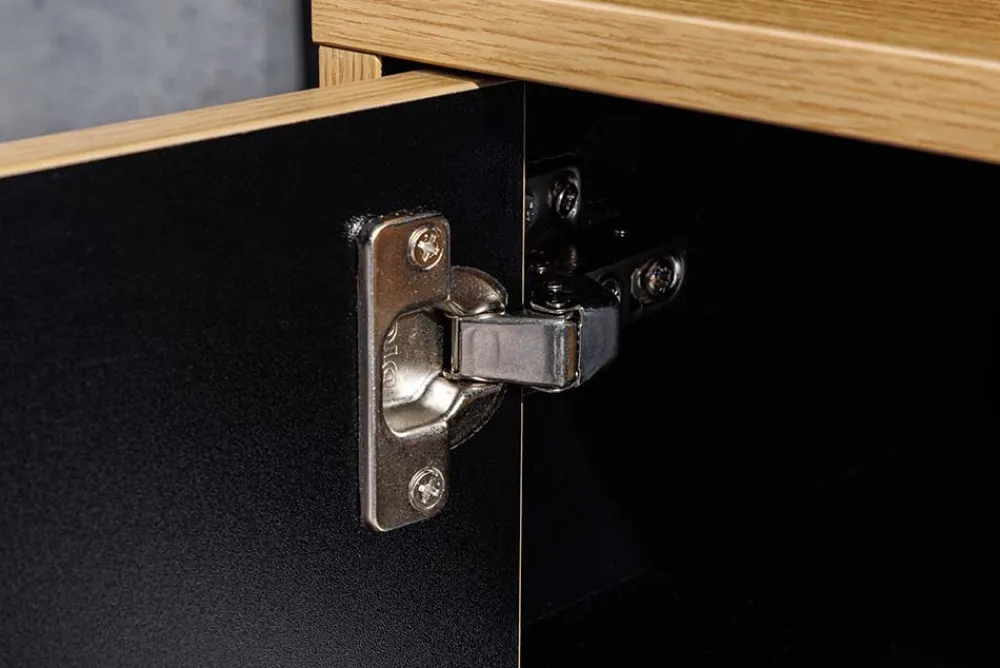 Riess-Ambiente Skandinavisch|Tv- & Lowboards > Hängendes TV-Board LOFT 150cm natur schwarz fünf Fächer mit Schublade