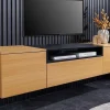 Riess-Ambiente Skandinavisch|Tv- & Lowboards > Hängendes TV-Board LOFT 160cm natur schwarz drei Fächer mit Schublade