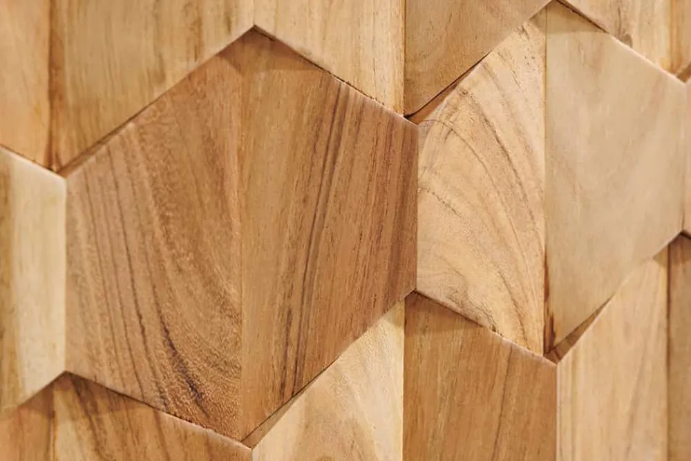 Riess-Ambiente Mehr...|Retro Möbel > Hängendes TV-Board MYSTIC LIVING 160cm Akazie natur 3D Oberfläche Massivholz