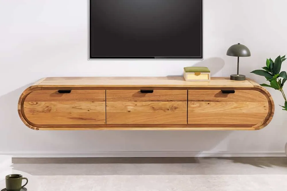 Riess-Ambiente Tv- & Lowboards|Mehr... > Hängendes TV-Board ORGANIC 160cm natur Akazienholz massiv handmade mit Schubladen