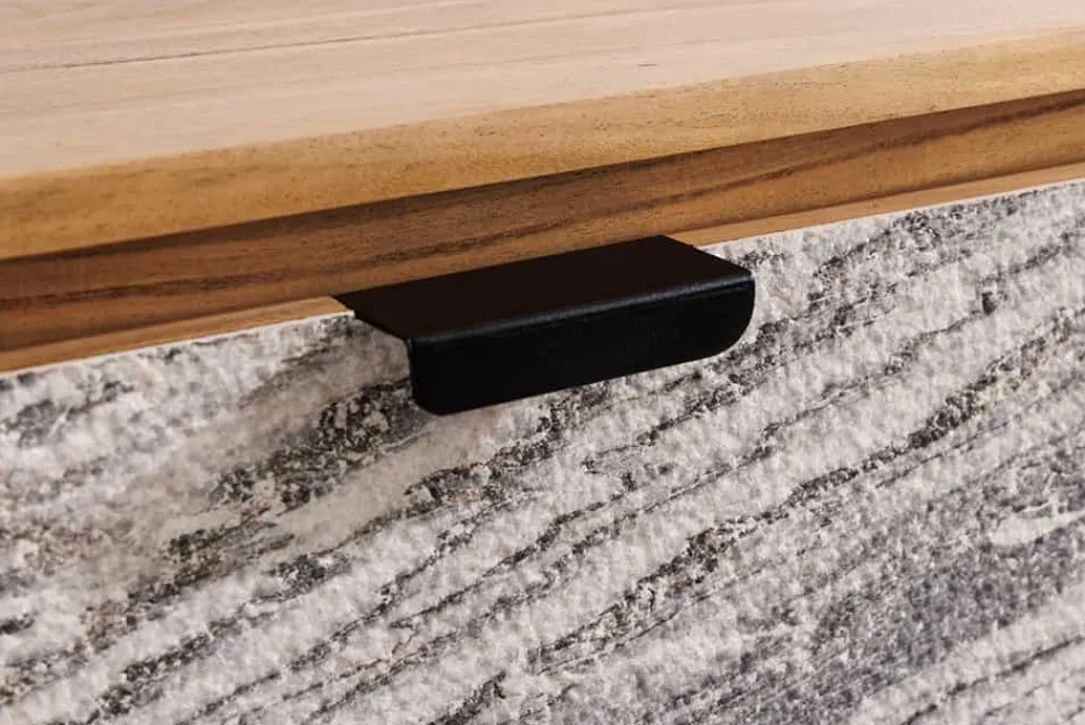 Riess-Ambiente Tv- & Lowboards|Mehr... > Hängendes TV-Board ORGANIC 160cm natur Akazie schwarz weiß Steinfurnier Schubladen