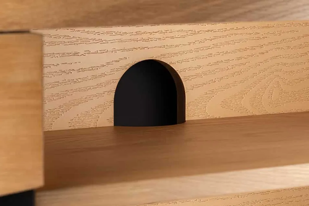 Riess-Ambiente Industrial Loft|Tv- & Lowboards > Hängendes TV-Lowboard LIVING EDGE 160cm natur schwarz Wildeiche geölt Baumkante