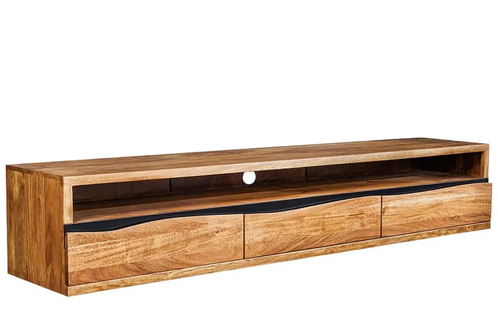 Riess-Ambiente Tv- & Lowboards|Industrial Loft > Hängendes TV-Lowboard MAMMUT 160cm braun Akazie honey finish Massivholz Baumkante
