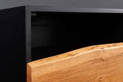 Riess-Ambiente Tv- & Lowboards|Mehr... > Hängendes TV-Lowboard ORGANIC ARTWORK 140cm anthrazit Akazie Massivholz Baumkante