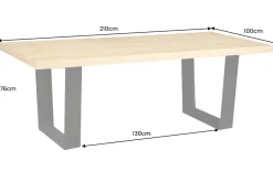 Riess-Ambiente Industrial Loft|Esstische > Imposanter Esstisch ZEUS 210cm natur Eiche schwarz mit U-Gestell Metall