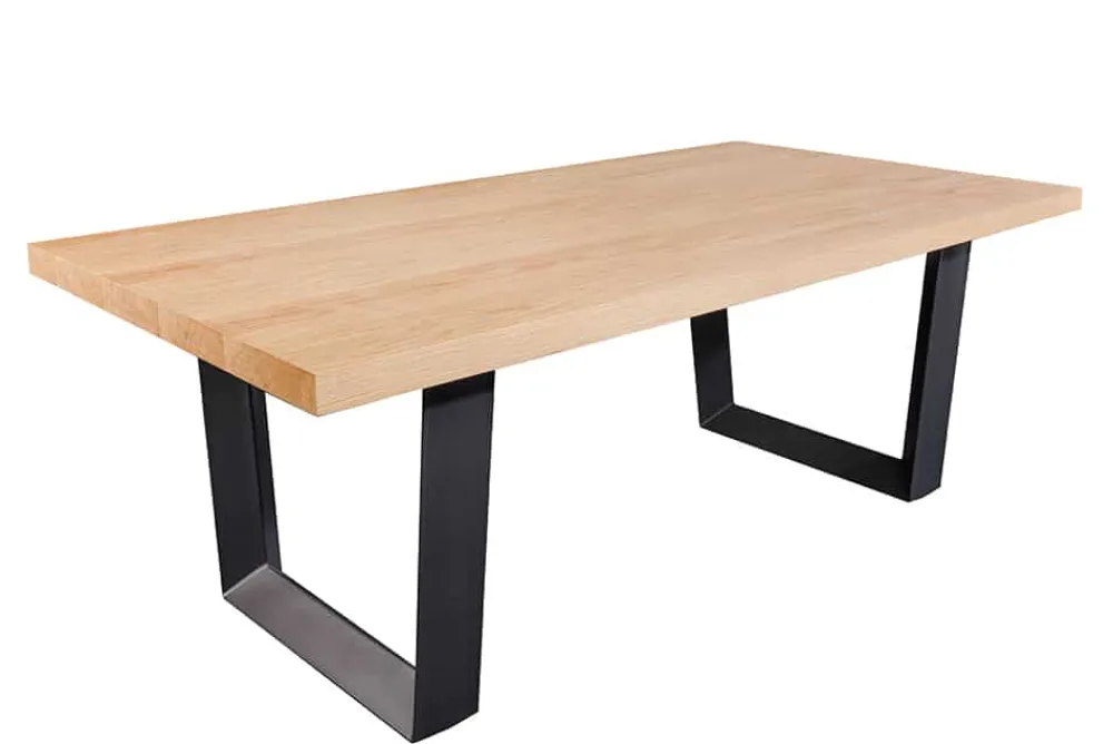 Riess-Ambiente Industrial Loft|Esstische > Imposanter Esstisch ZEUS 210cm natur Eiche schwarz mit U-Gestell Metall