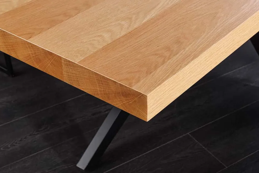Riess-Ambiente Esstische > Imposanter Esstisch ZEUS 240cm natur Eichen-Design mit Sterngestell Metall