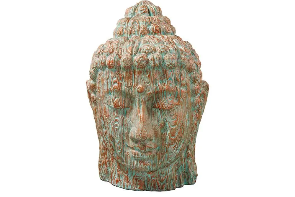Riess-Ambiente Dekoration > Imposanter XXL Kopf BUDDHA 110cm kupfer grün GRC Beton
