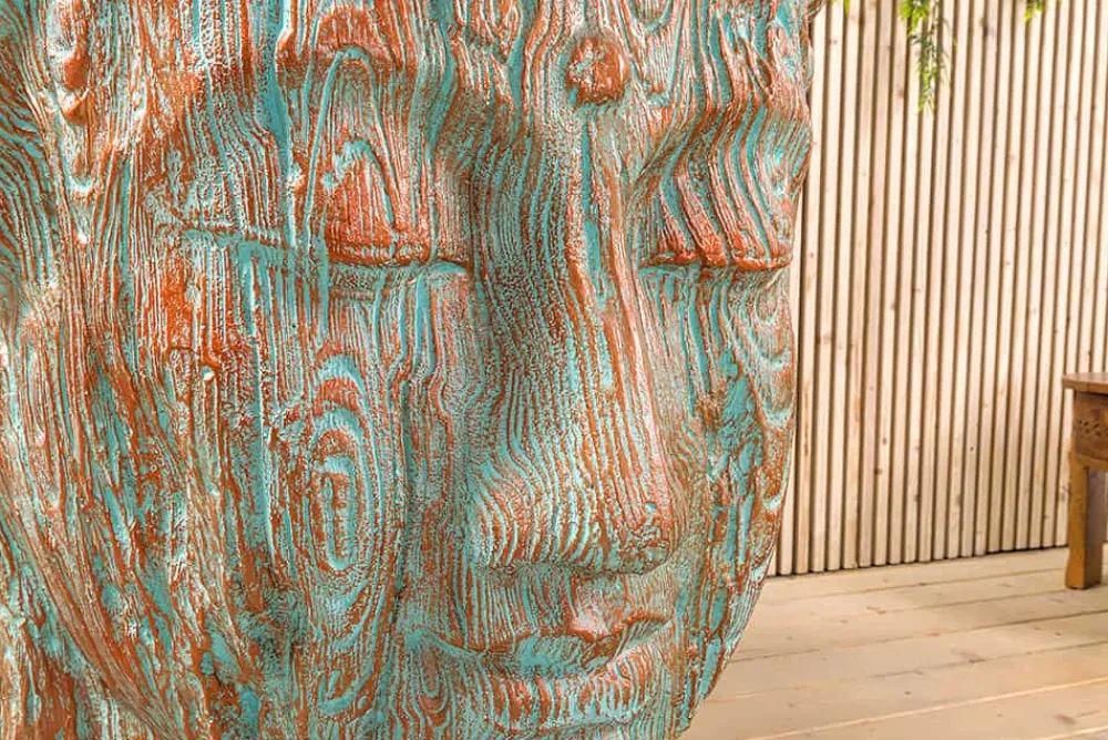 Riess-Ambiente Dekoration > Imposanter XXL Kopf BUDDHA 110cm kupfer grün GRC Beton