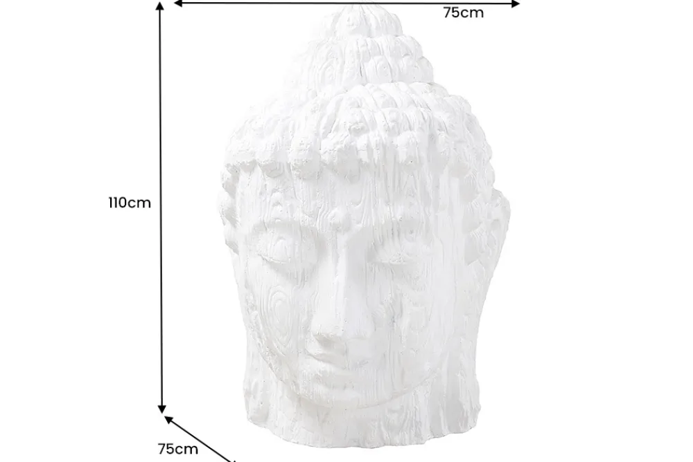 Riess-Ambiente Dekoration > Imposanter XXL Kopf BUDDHA 110cm weiß GRC Beton