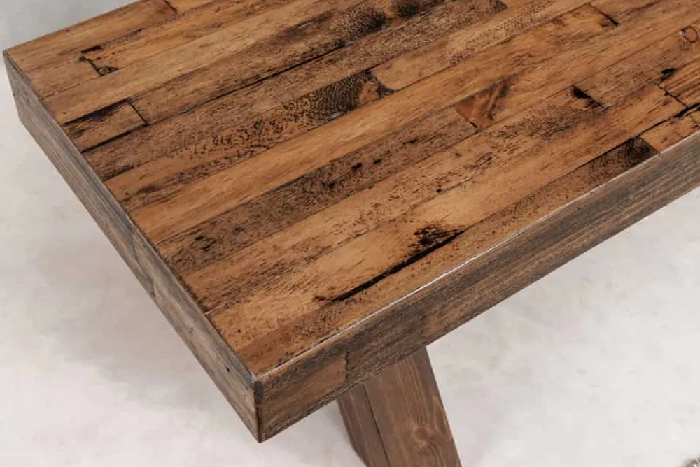 Riess-Ambiente Industrial Loft|Sitzbänke > Industrial Bank GOLIATH 180cm natur Pinienholz X-Gestell schwarz Metall