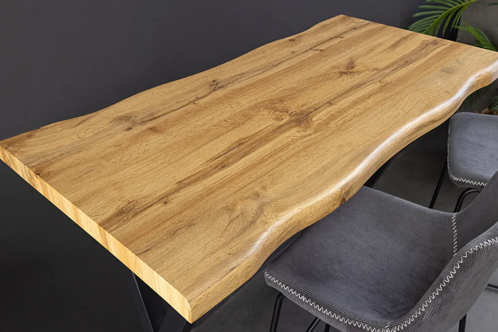 Riess-Ambiente Industrial Loft|Bartische > Industrial Bartisch WILD 120cm braun Wildeichen-Optik schwarz Metall X-Gestell