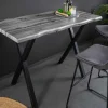 Riess-Ambiente Industrial Loft|Bartische > Industrial Bartisch WILD 120cm grau Wildeichen-Design schwarz Metall X-Gestell