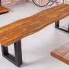 Riess-Ambiente Industrial Loft|Sitzbänke > Industrial Baumstamm Sitzbank GENESIS 180cm Akazie Massivholz Metallgestell Live Edge