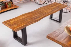 Riess-Ambiente Industrial Loft|Sitzbänke > Industrial Baumstamm Sitzbank GENESIS 180cm Akazie Massivholz Metallgestell Live Edge