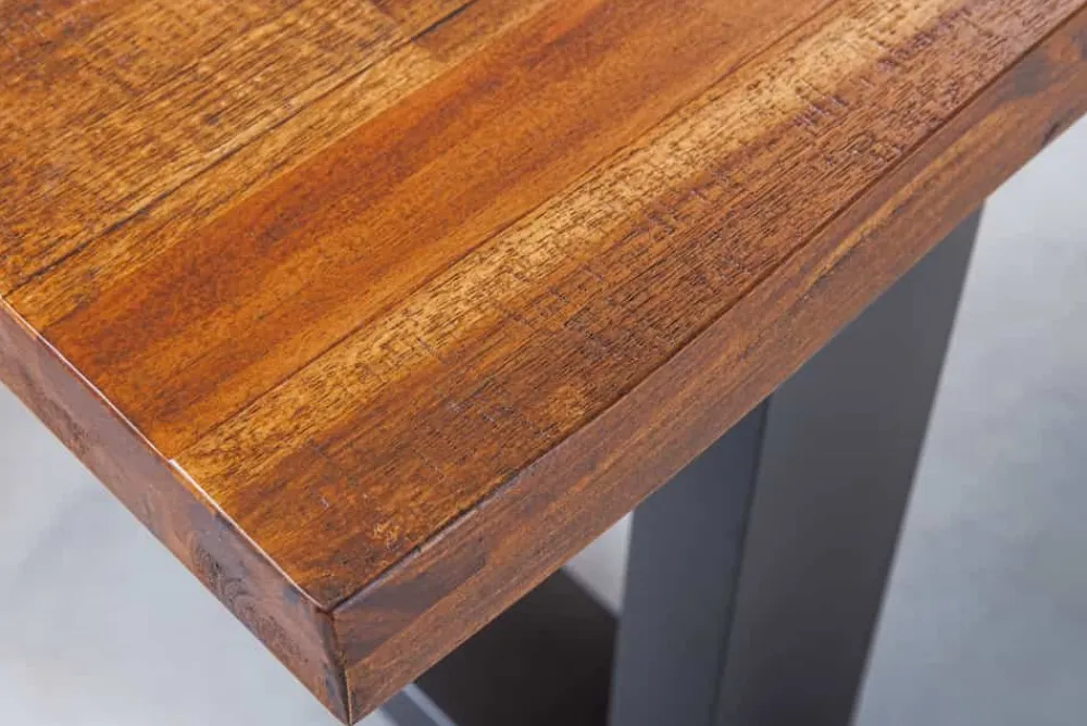 Riess-Ambiente Industrial Loft|Sitzbänke > Industrial Baumstamm Sitzbank GENESIS 180cm Akazie Massivholz Metallgestell Live Edge