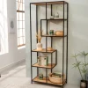Riess-Ambiente Industrial Loft|Standregale > Industrial Bücherregal SLIM LINE 185cm Wildeiche schwarz sechs Regalböden