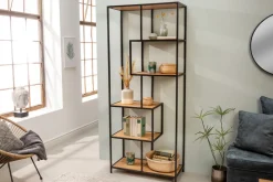 Riess-Ambiente Industrial Loft|Standregale > Industrial Bücherregal SLIM LINE 185cm Wildeiche schwarz sechs Regalböden
