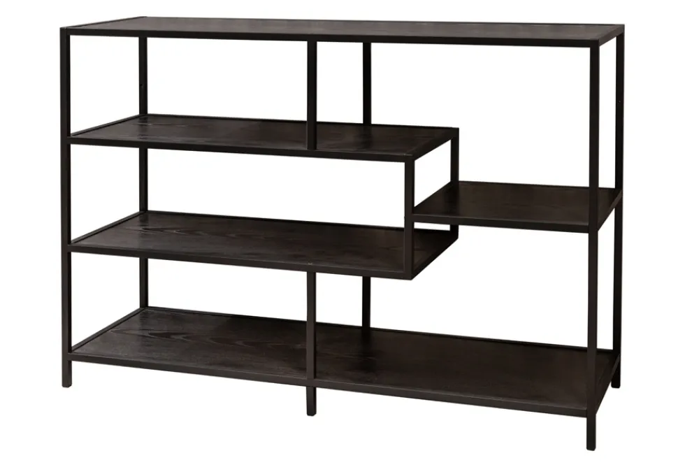 Riess-Ambiente Industrial Loft|Standregale > Industrial Bücherregal SLIM LINE 114cm Esche schwarz fünf Regalböden