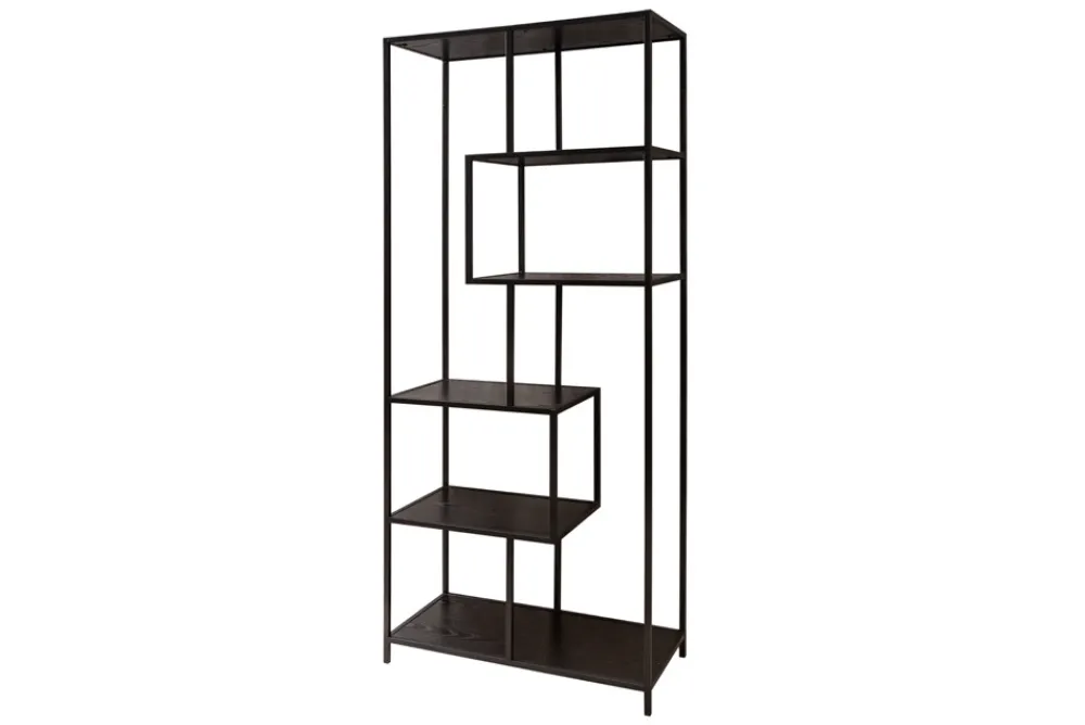 Riess-Ambiente Industrial Loft|Standregale > Industrial Bücherregal SLIM LINE 185cm Esche schwarz sechs Regalböden