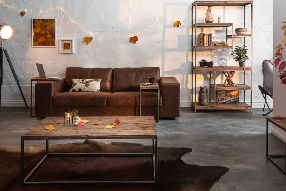 Riess-Ambiente Mehr...|Massivholztische > Industrial Beistelltisch BARRACUDA 40cm recyceltes Massivholz mit geflexten Beinen