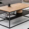 Riess-Ambiente Mehr...|Industrial Loft > Industrial Couchtisch APARTMENT 95cm Massivholz Eiche geölt mit Ablage Metallgestell schwarz