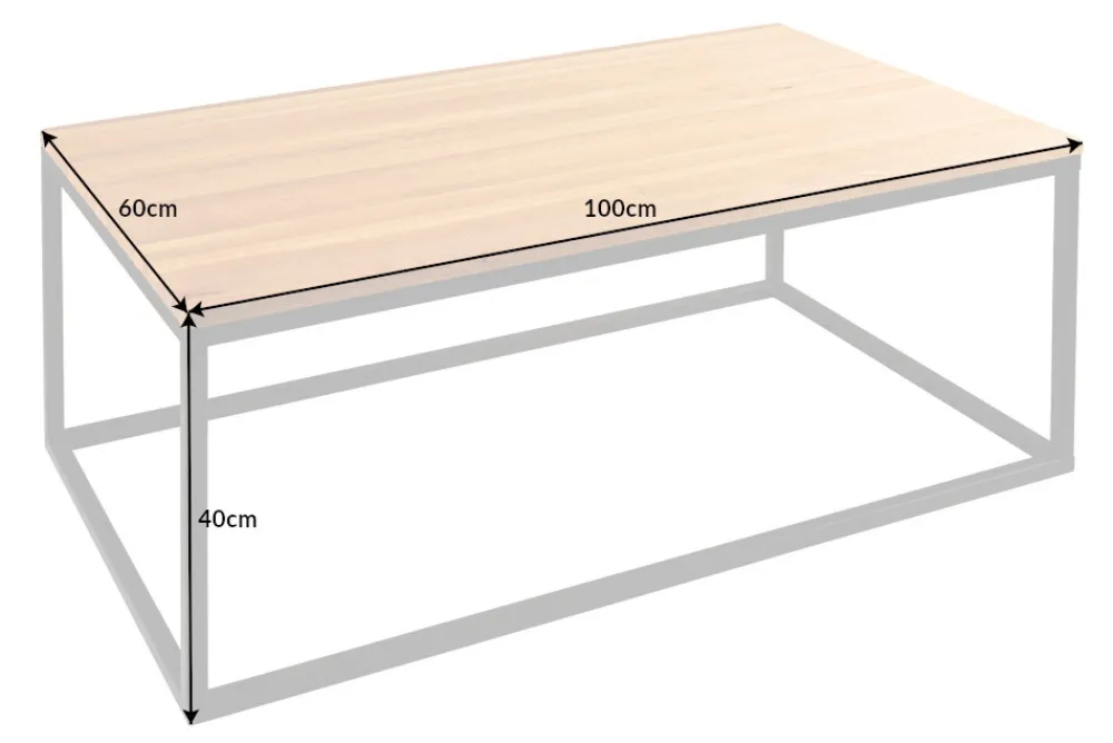 Riess-Ambiente Mehr...|Industrial Loft > Industrial Couchtisch ARCHITECTURE 100cm Wildeiche geölt schwarzes Metallgestell Massivholz