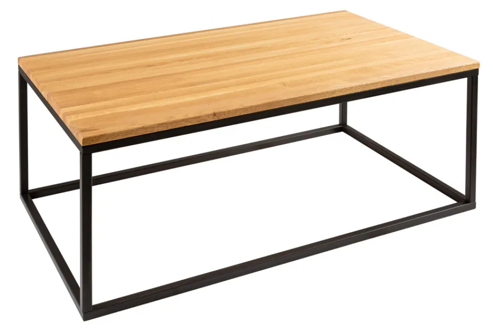Riess-Ambiente Mehr...|Industrial Loft > Industrial Couchtisch ARCHITECTURE 100cm Wildeiche geölt schwarzes Metallgestell Massivholz